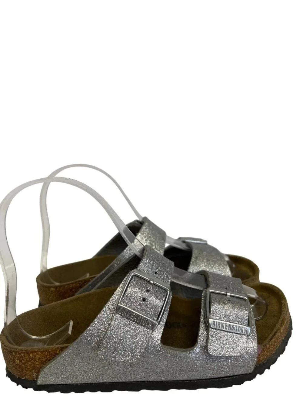 Birkenstock Arizona Kids Girls Glitter Gray Two Strap Sandals EU 33 US 2-2.5